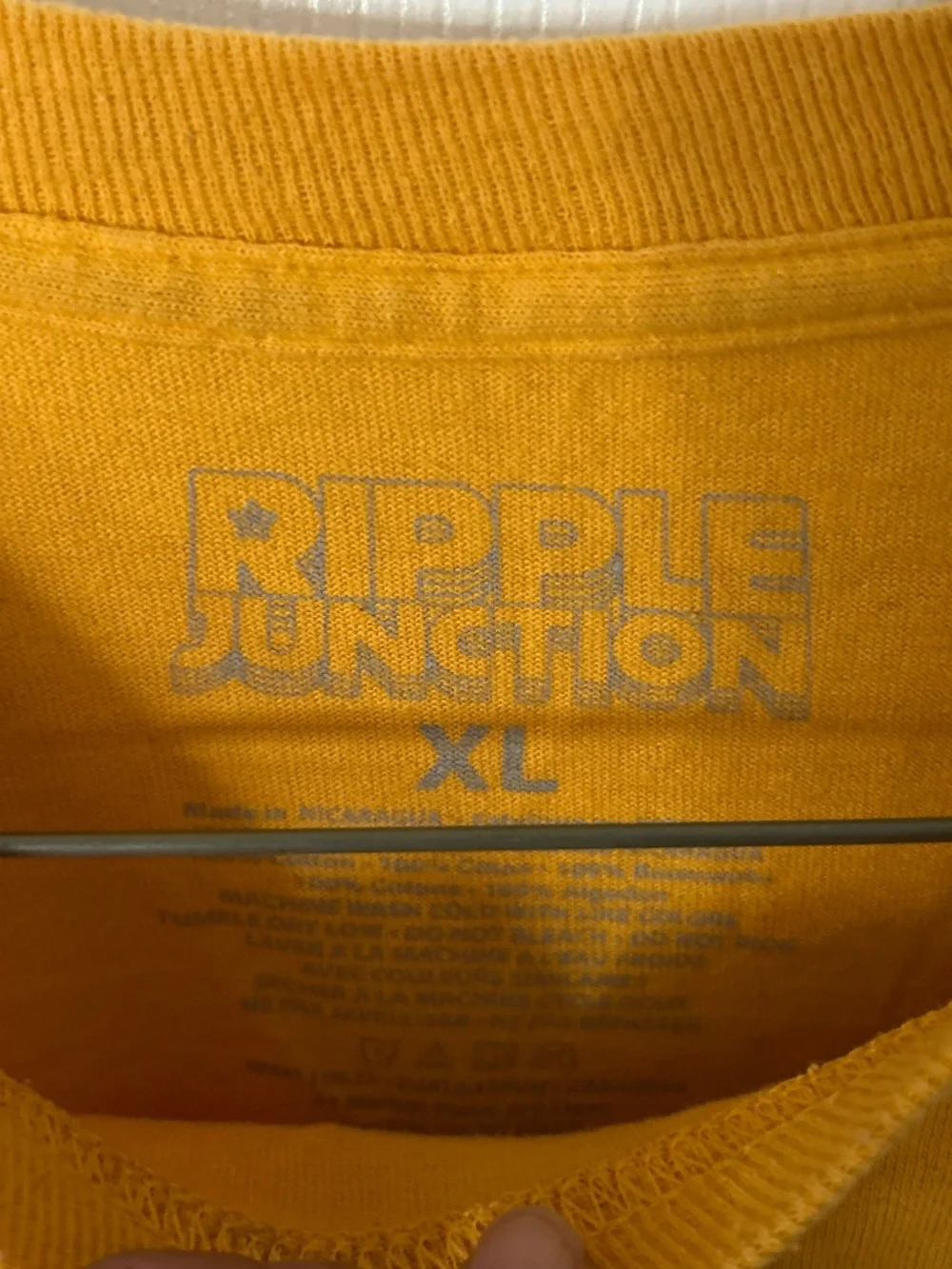 Ripple Junction Mustard Yellow Rose Graphic Long Sleeve Tee Size XL